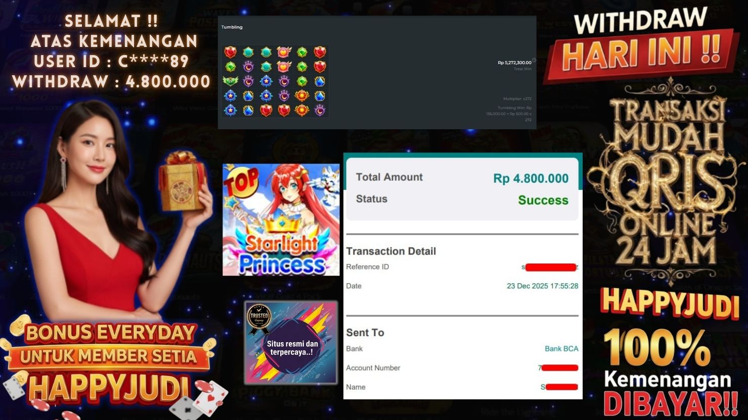 HAPPYJUDI JACKPOT SLOT STARLIGHT PRINCESS